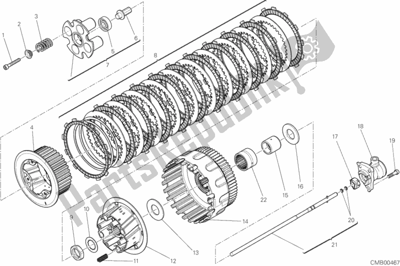 Toutes les pièces pour le Embrayage du Ducati Diavel Diesel USA 1200 2017